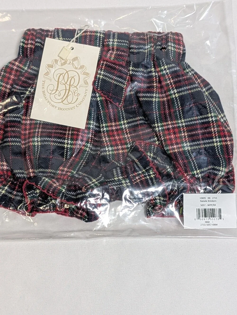TBBC The Beaufort Bonnet Company Natalie Knickers Plaid Bloomers 0-6M NWT